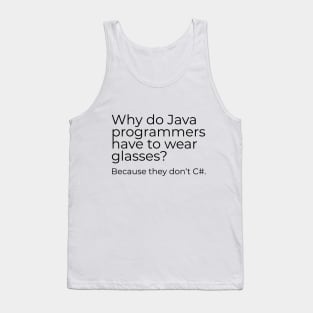 Why do Java programmers have to wear glasses? Because they don‘t C#. Tank Top